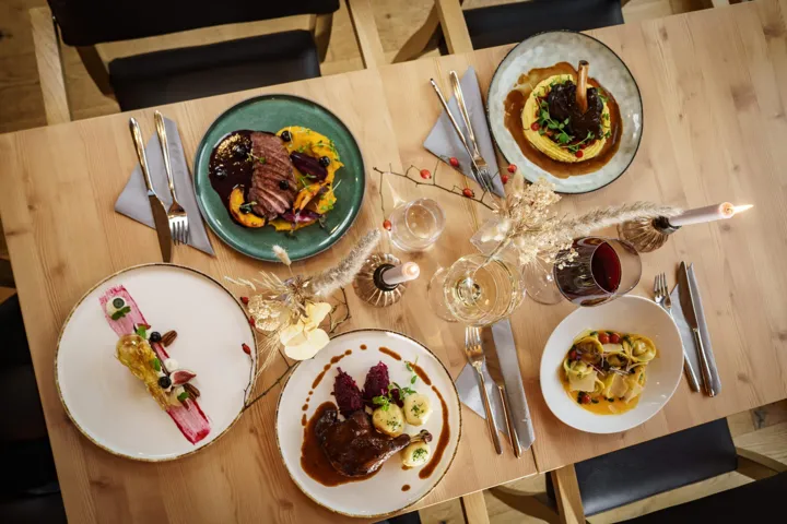 Restaurace nebo snídaňová část Rittis Alpin Chalets