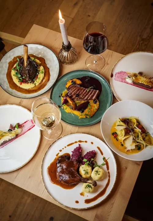 Restaurace nebo snídaňová část Rittis Alpin Chalets
